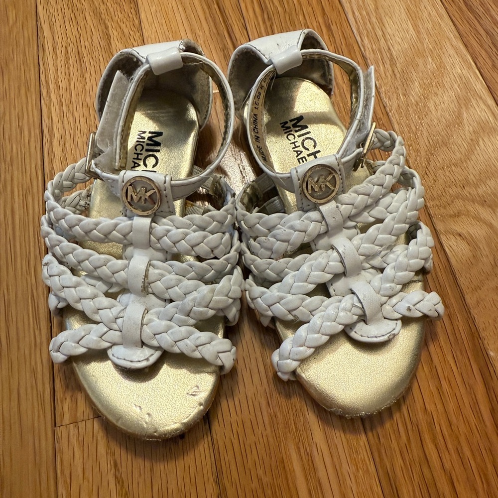 Michael Kors Kids White Braided Sandals